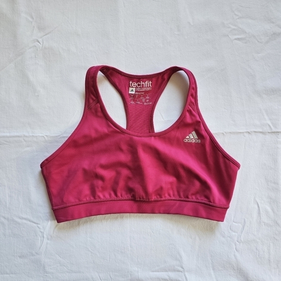 adidas Other - Adidas techfit pink barbiecore racer back medium compression sports bra Size L
